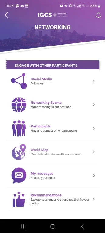 IGCS 2026 - screenshot of the app 4